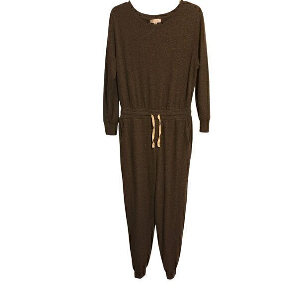 Spiritual Gangster Jumpsuit L Gray Scoop Neck Off shoulder - Picture 1 of 8